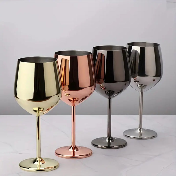 Vinglass i Rustfritt Stål med Speilblank Finish for Daglig Bruk