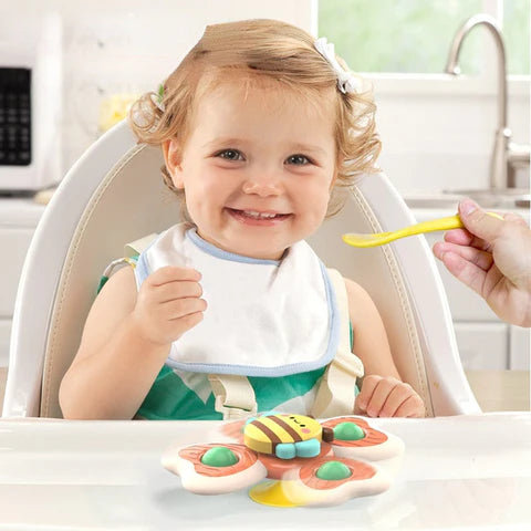 Spinnerleke med sugekopp for baby, sett med 3