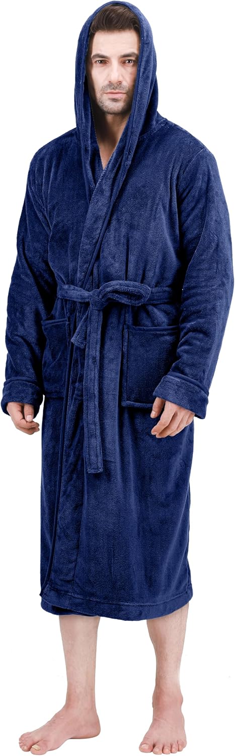 Lett sommerbadekåpe i fleece med hette for herre – Harry