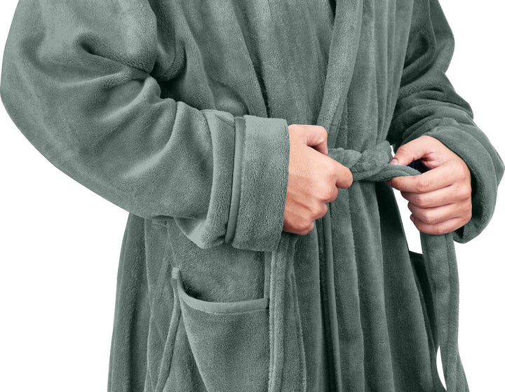 Lett sommerbadekåpe i fleece med hette for herre – Harry