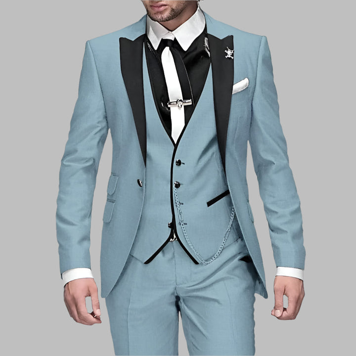 Three-piece linen suit for men