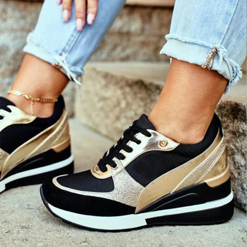 Lettvekt Strikk Sneakers med Bue Støtte og Minne Skum
