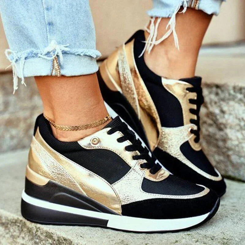 Lettvekt Strikk Sneakers med Bue Støtte og Minne Skum