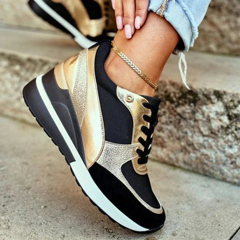 Lettvekt Strikk Sneakers med Bue Støtte og Minne Skum