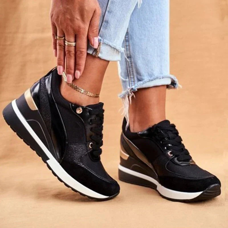 Lettvekt Strikk Sneakers med Bue Støtte og Minne Skum