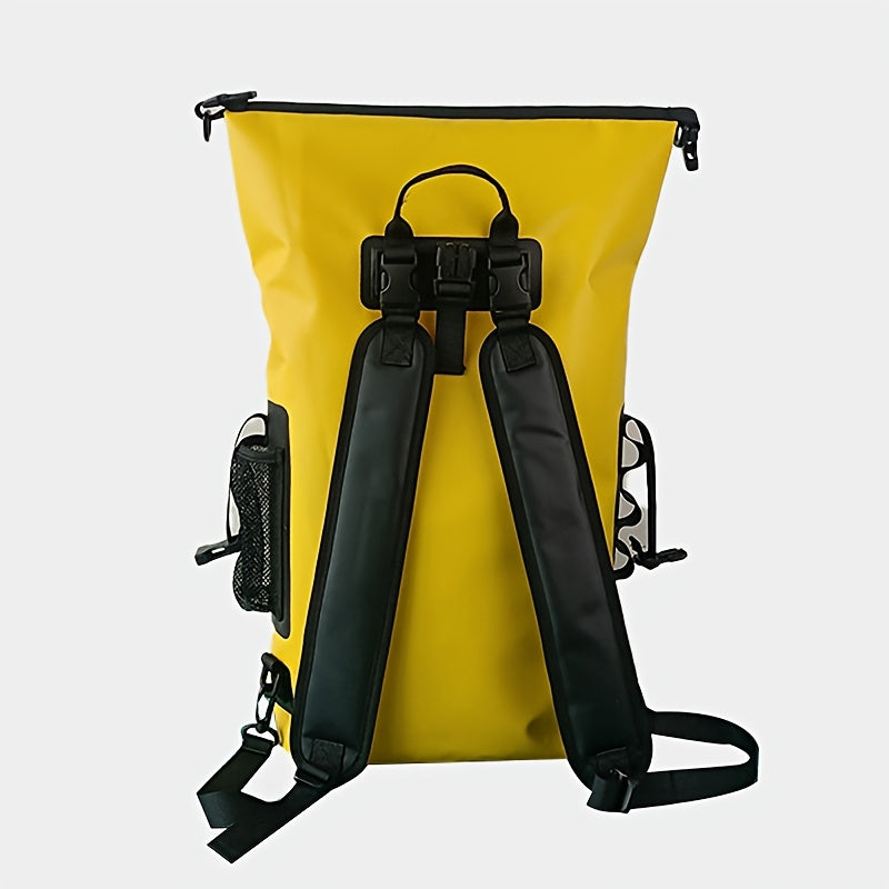 Vanntett 25L sekk med roll-top-lukking, flere lommer, solid spennelukking og nettsidelomme
