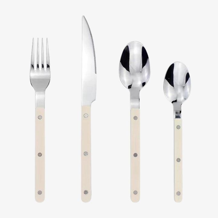 Sett med 24 Deler Bestikk i Rustfritt Stål med Gravert Design – BistroLine