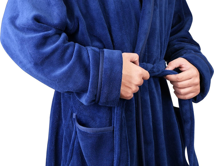 Lett sommerbadekåpe i fleece med hette for herre – Harry