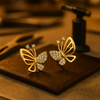 Elegante Zirkonia Sommerfugl Stud-øredobber