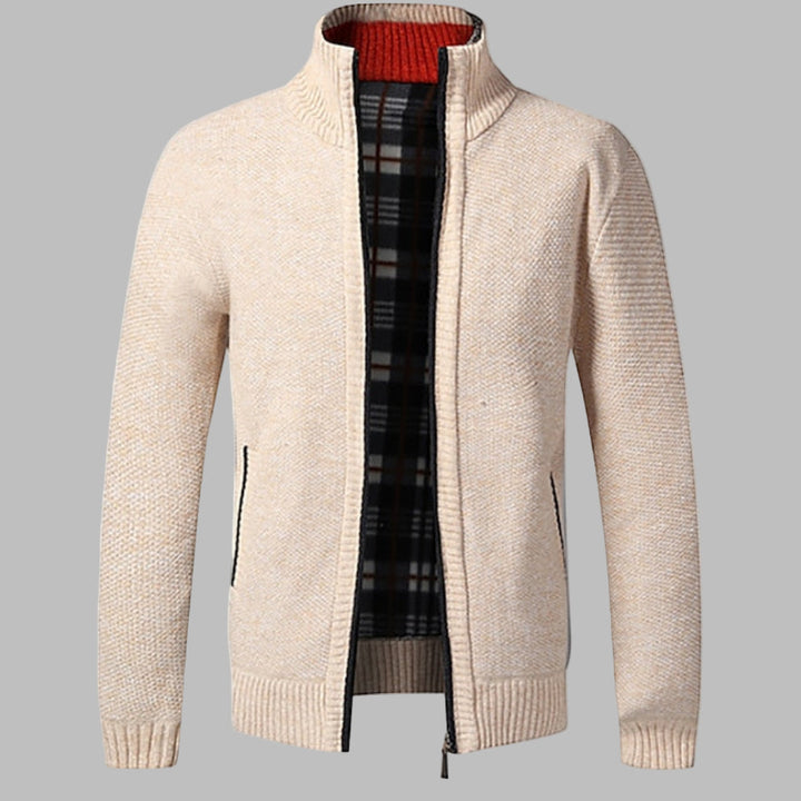 Stylish zip-knit sweater for men