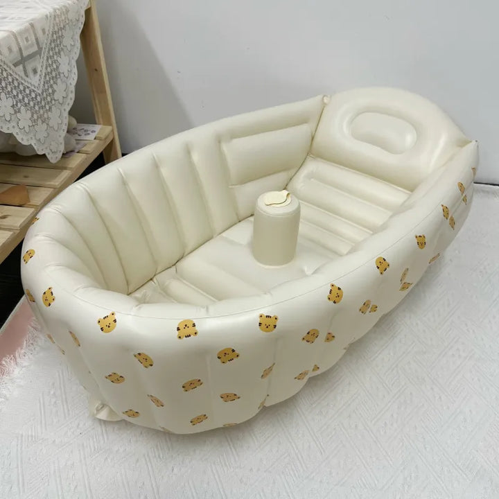 Oppblåsbart badekar for baby, for reise