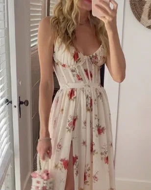 Midi Dress with Floral Lace