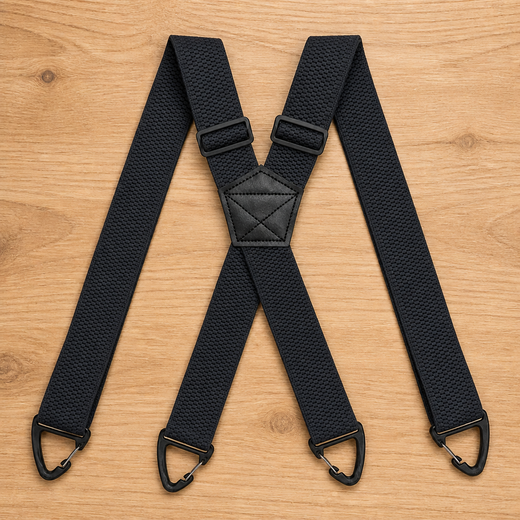 Elastiske bukseseler for herre, 3,8 cm brede med metallklips, X- eller Y-rygg