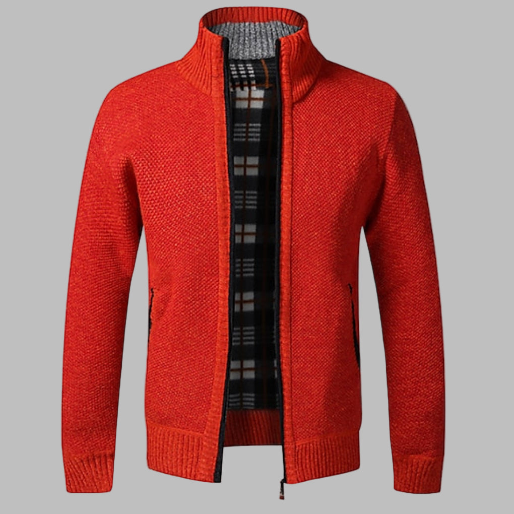 Stylish zip-knit sweater for men