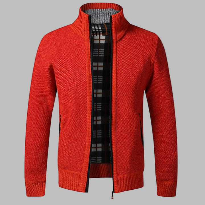 Stylish zip-knit sweater for men