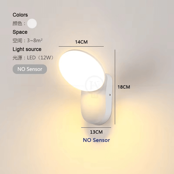 Smart LED-vegglampe med bevegelsessensor