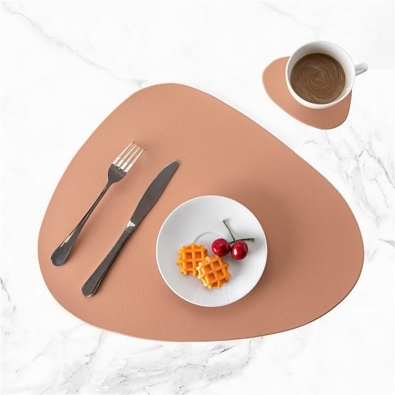 Vannavvisende placemat-sett i skinn - Tablevo