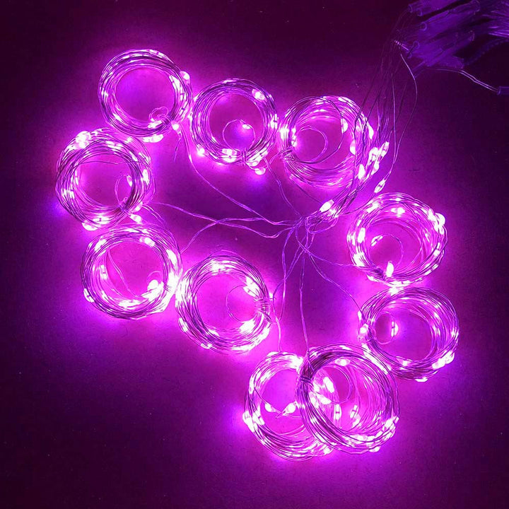 LED-lysgardin med USB og fjernkontroll