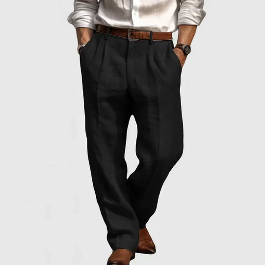Men's trousers in cotton and linen