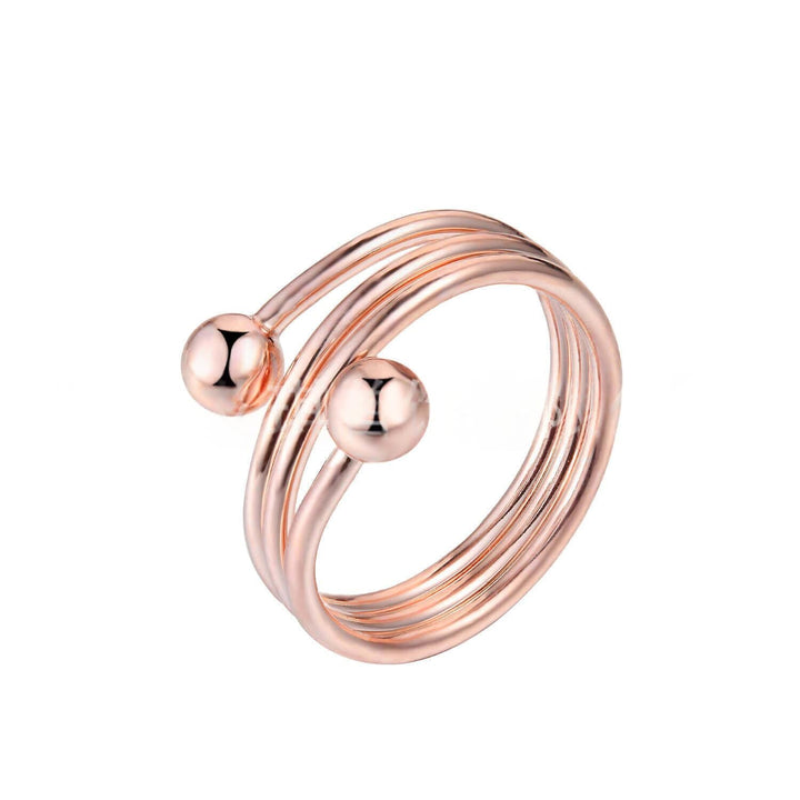 Red Copper Multi-layer Cross-round Bead Ring