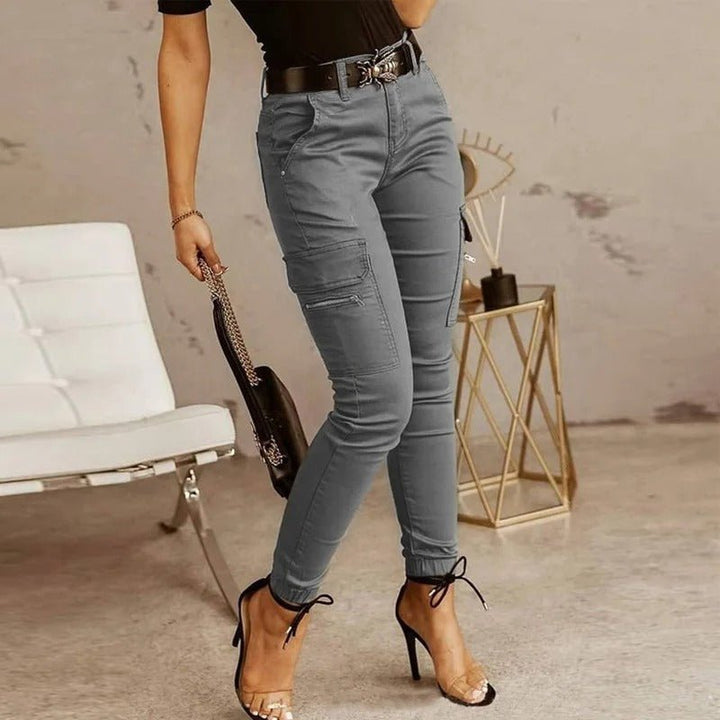Skinny cargo jogger pants for women