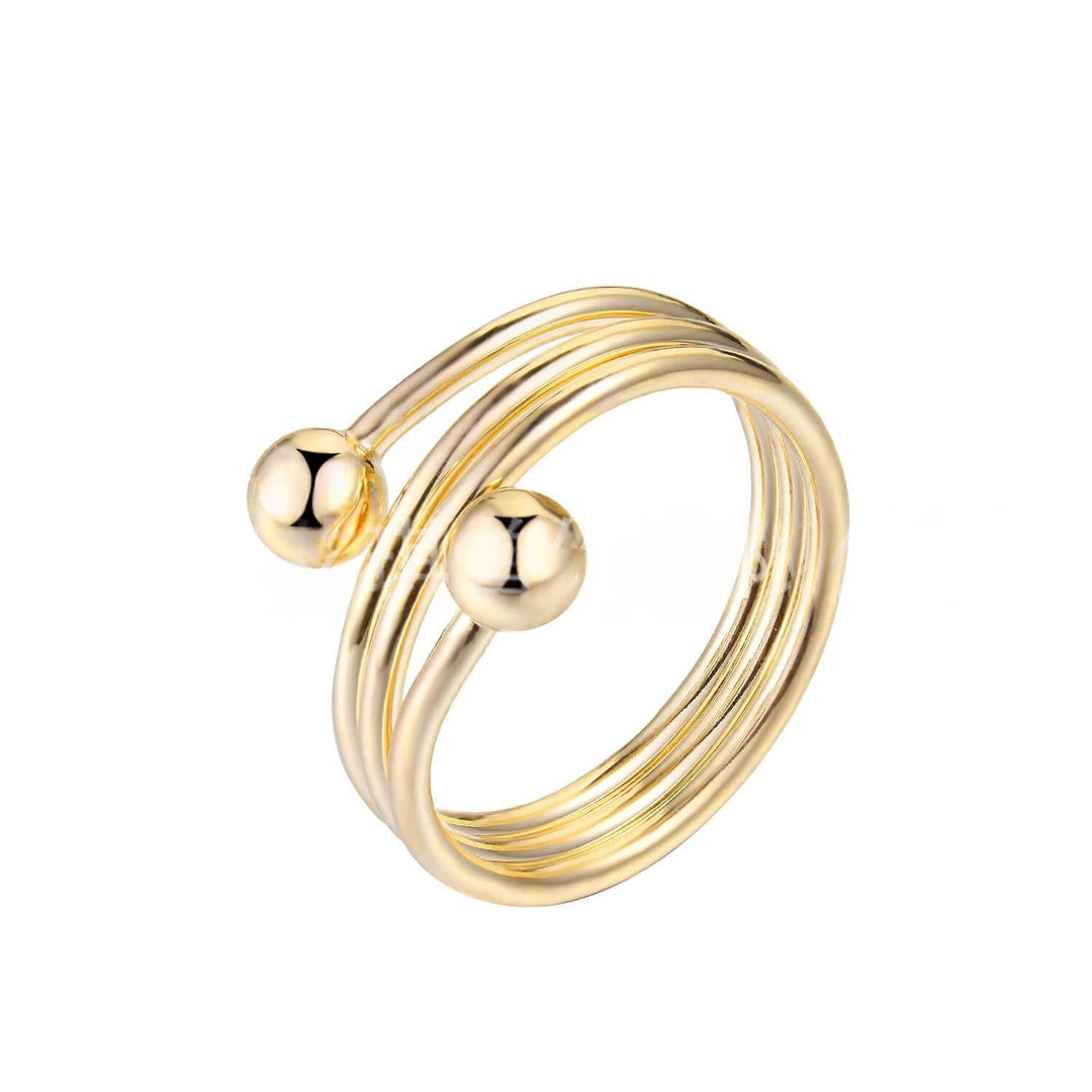 Red Copper Multi-layer Cross-round Bead Ring