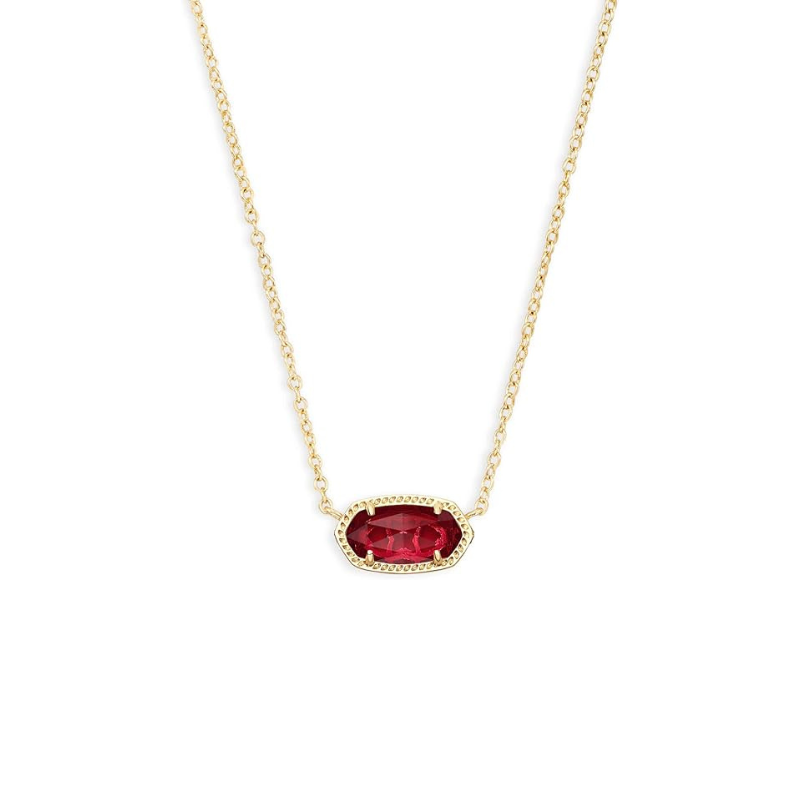 Elegant gullhalskjede med oval rubin