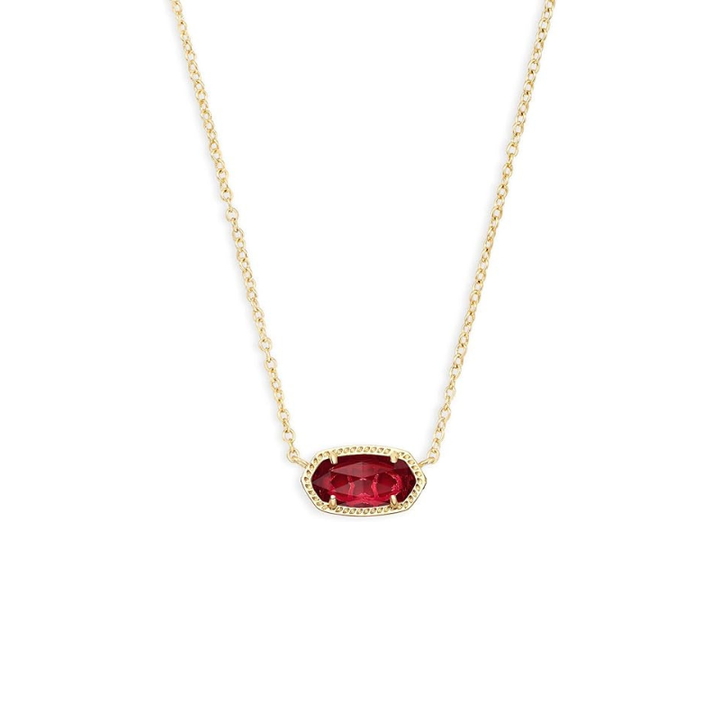 Elegant gullhalskjede med oval rubin