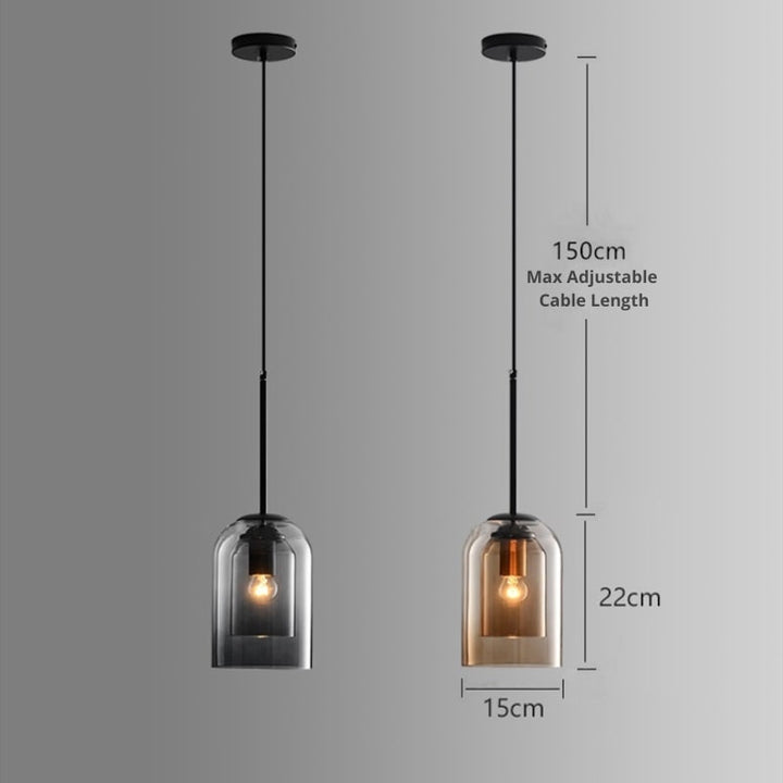 Elegant lysekrone i dobbelt glass - AuraGlas