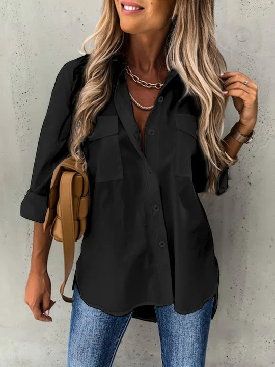 Damenbluse mit Knöpfen und müheloser Eleganz