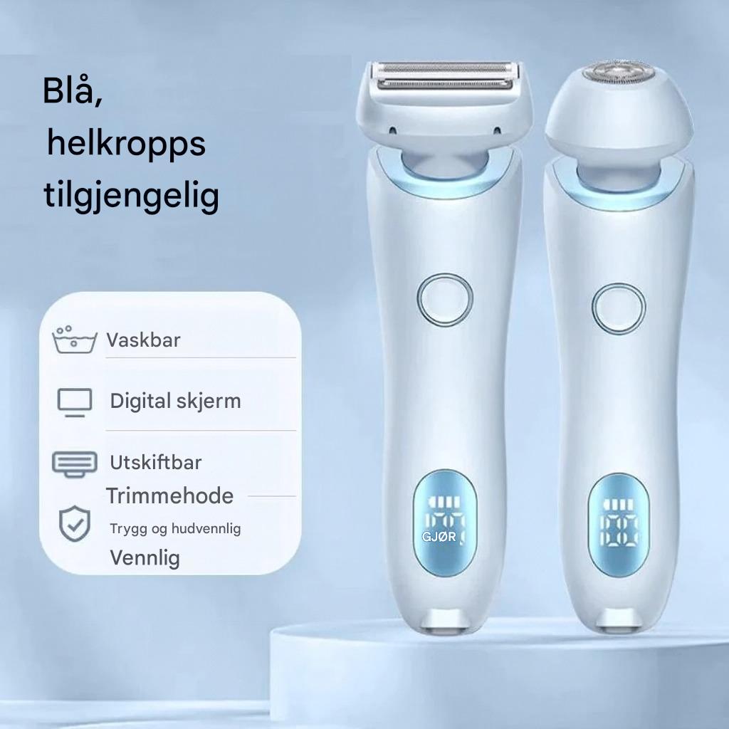 2-i-1 elektrisk barbermaskin og trimmer for kvinner