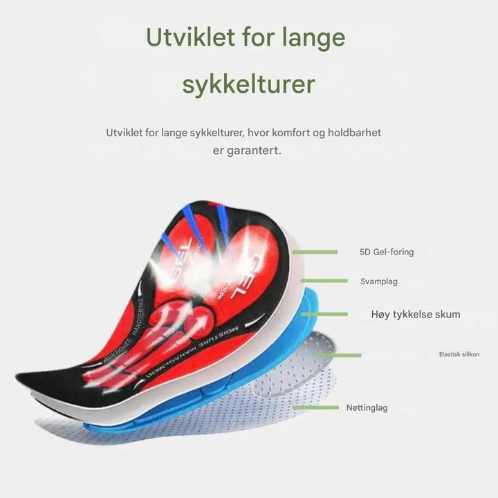 Unisex gel-polstret sykkelundershorts