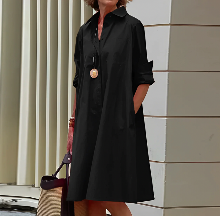 Timeless shirt dress with modern elegance