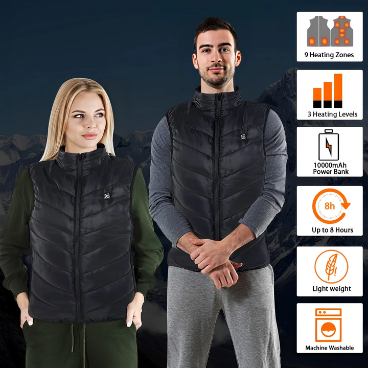 Oppvarmet vest med ni soner og karbonoppvarming