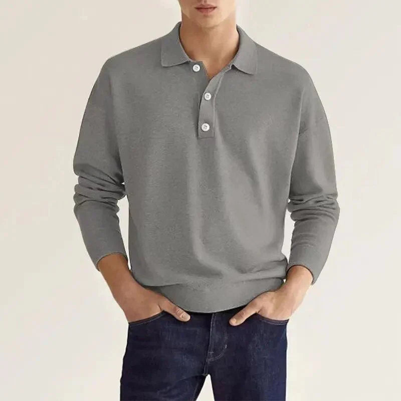 Long-sleeved polo shirt for men