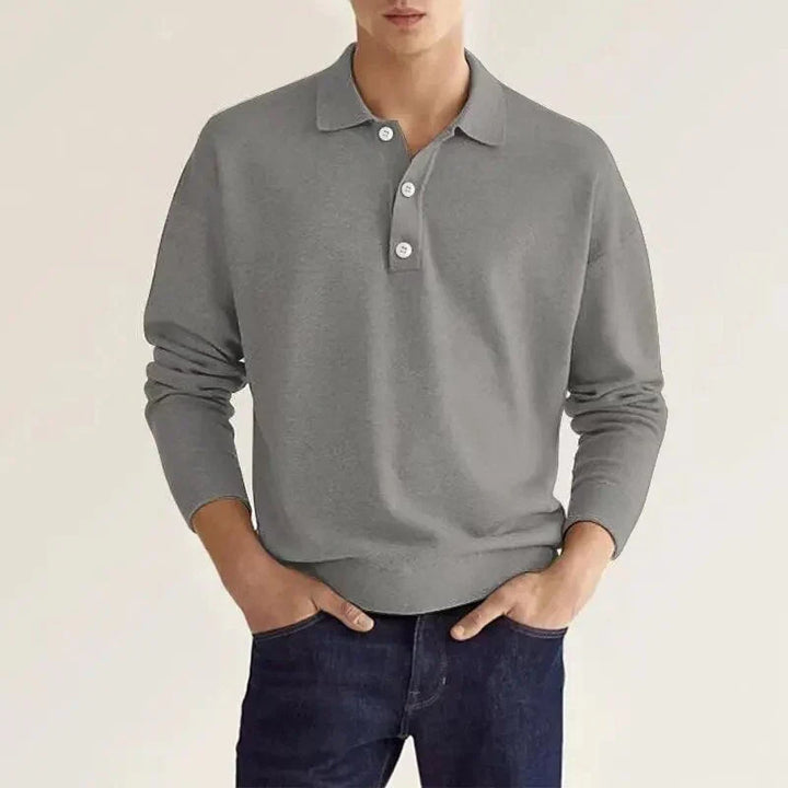Long-sleeved polo shirt for men