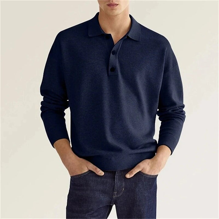 Long-Sleeved Polo Shirt for Men – Style and Comfort in One