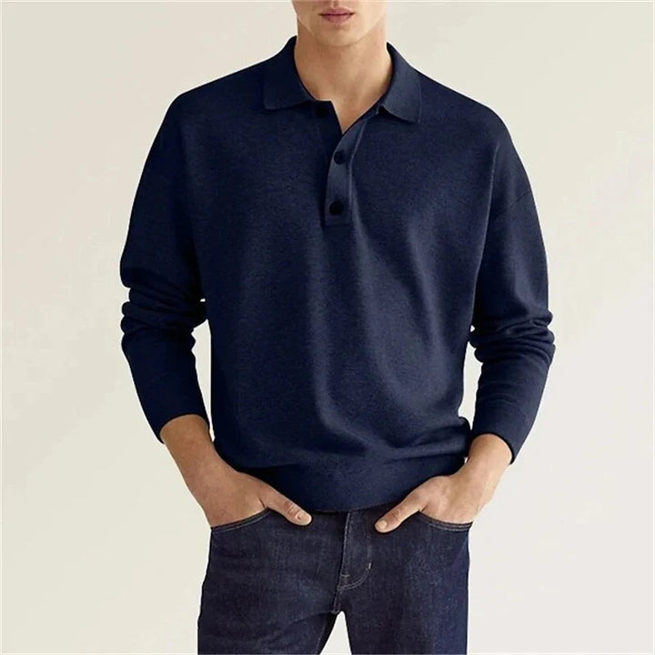 Long-sleeved polo shirt for men