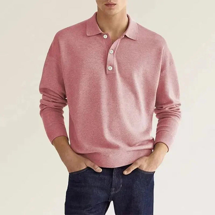Long-sleeved polo shirt for men