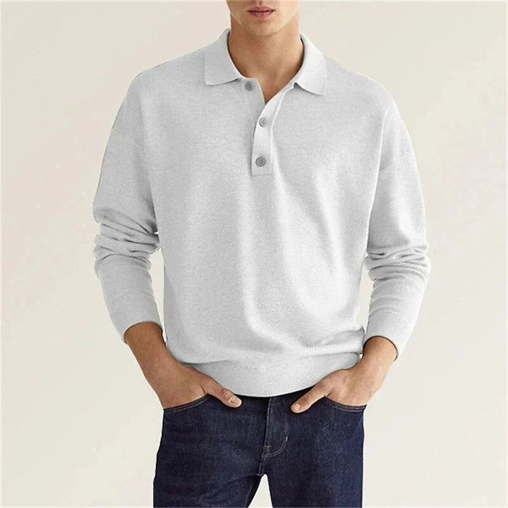 Long-sleeved polo shirt for men