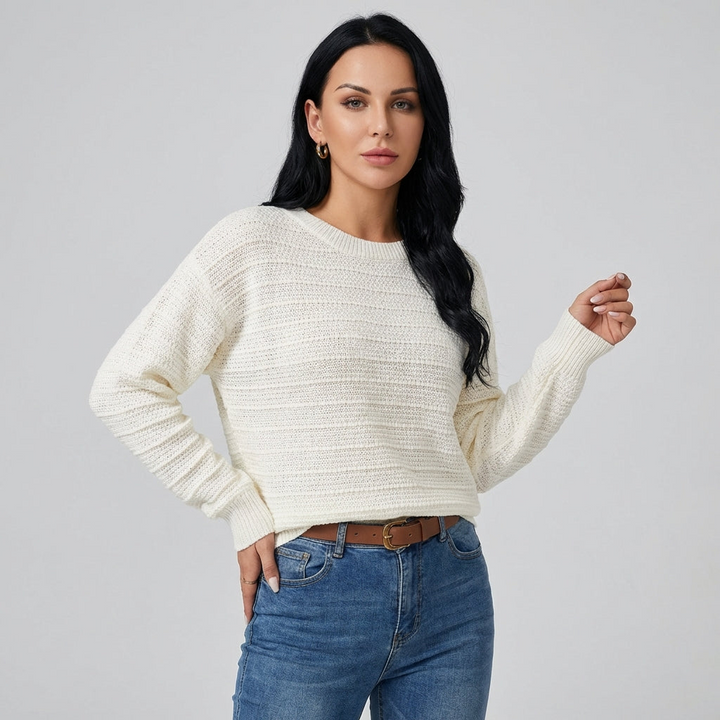 Kvinners Bue-Rygg Pullover Genser