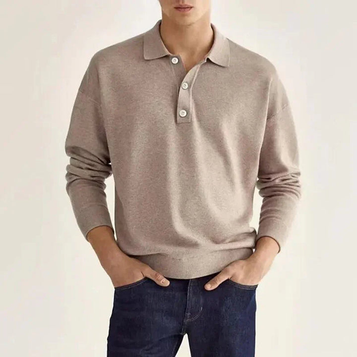 Long-sleeved polo shirt for men