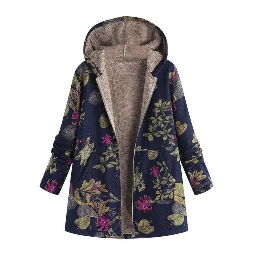 Light spring jacket for women with hood and front pockets