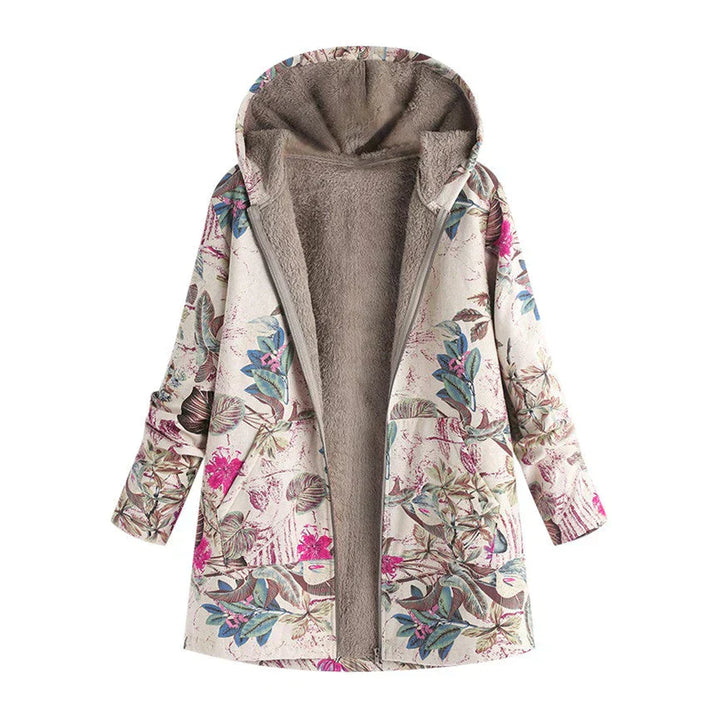 Light spring jacket for women with hood and front pockets