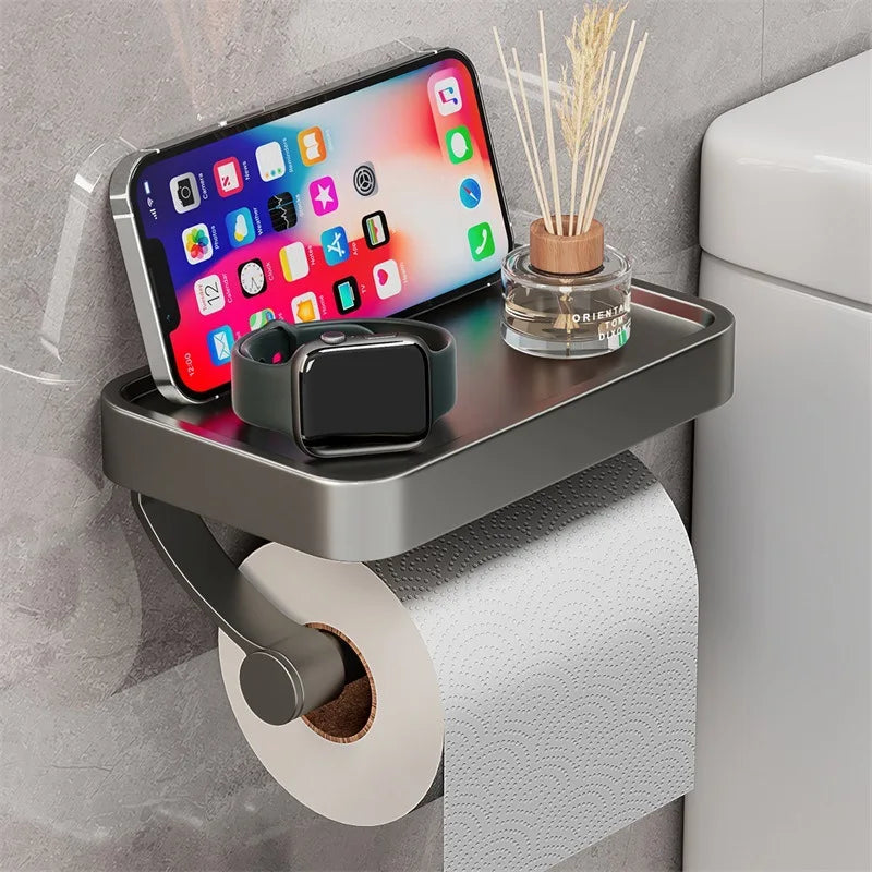 Toalettpapirholder med Hylle – Stalux