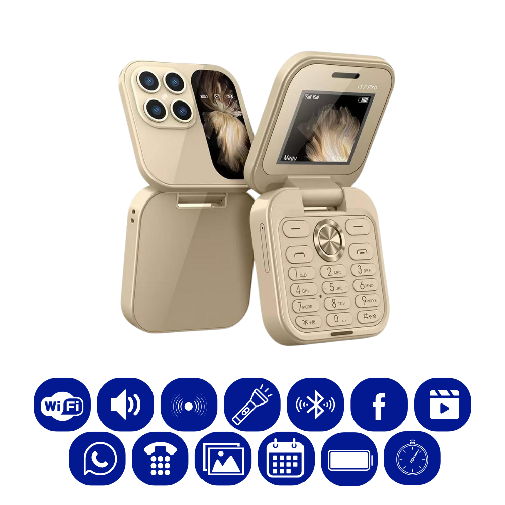 Liten sammenleggbar mobiltelefon med dobbel SIM