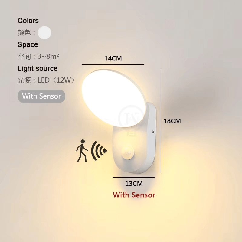 Smart LED-vegglampe med bevegelsessensor