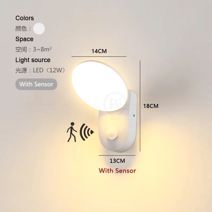 Smart LED-vegglampe med bevegelsessensor