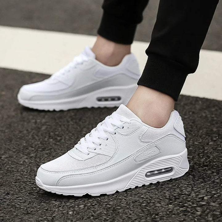 High Sneakers in White Leather with Modern Design