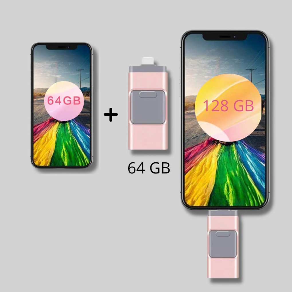 4-i-1 USB-minnepinne Lagringsenhet med flere kontakter